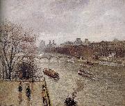 Camille Pissarro rain Louvre oil
